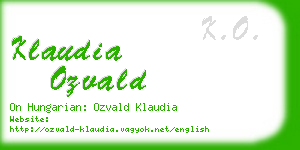 klaudia ozvald business card